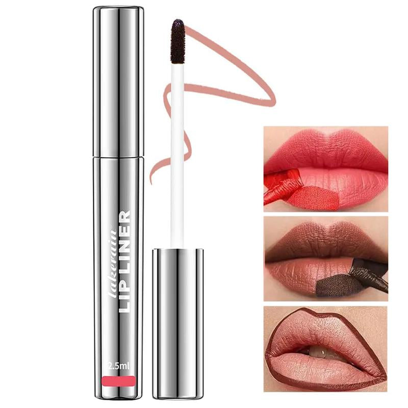 LAKERAIN 4Pcs Peel off Lip Liner Stain Liquid Lip Gloss Tint Set Long Lasting Waterproof Transfer Proof Brightening Velvet Matte Tattoo Makeup