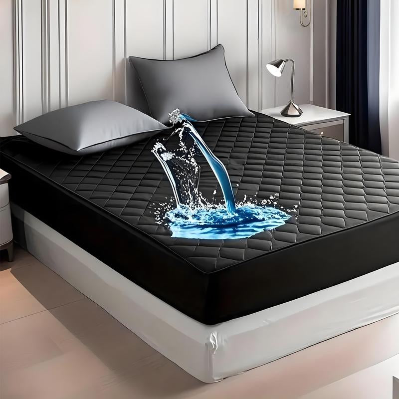Raybee Waterproof Mattress Protector Queen Size, Washable & Durable Mattress Cover, Cooling Anti-Slip Bed Sheet for Twin Size ,6''-18'' Deep Pockets Fitted Sheet for Bedroom, Guest Room, Fall Decor, Bamboo Sheet Set