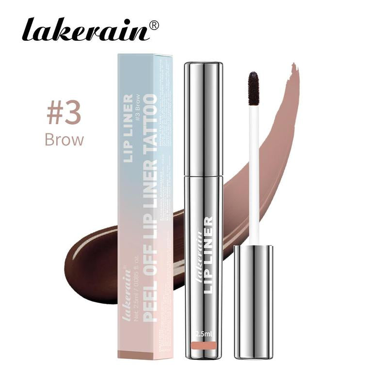 LAKERAIN 4Pcs Peel off Lip Liner Stain Liquid Lip Gloss Tint Set Long Lasting Waterproof Transfer Proof Brightening Velvet Matte Tattoo Makeup