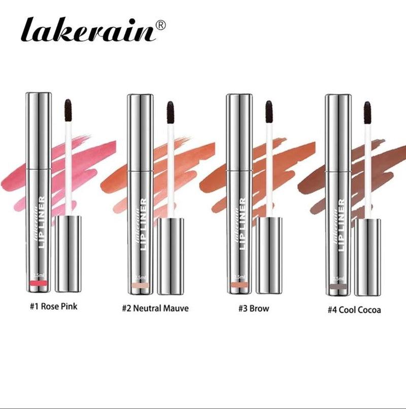 LAKERAIN 4Pcs Peel off Lip Liner Stain Liquid Lip Gloss Tint Set Long Lasting Waterproof Transfer Proof Brightening Velvet Matte Tattoo Makeup