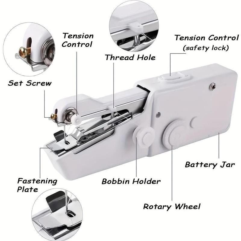 Mini Sewing Mlachine , Lightweight Andeasy Operated Cordless Handheld Sewing Machines Forbeginners, Portable Sewing Machine for Home Quickrepairing and Stitch Handicrafts
