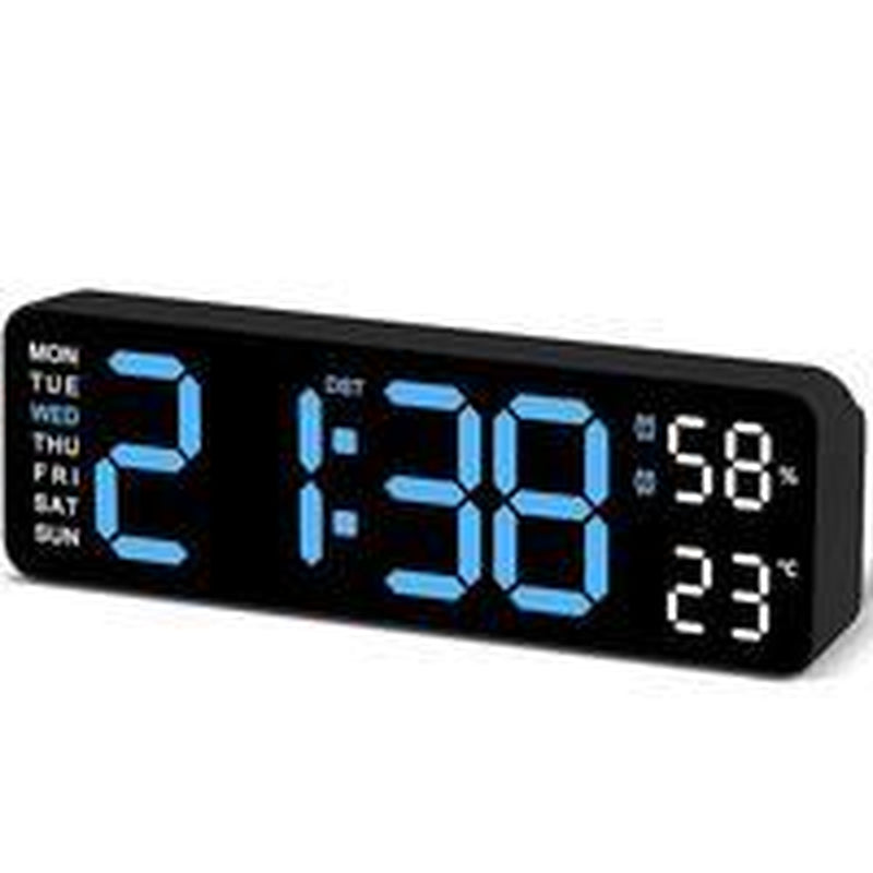 LED Digital Wall Clock Decorative, 10" Digital Alarm Clocks for Bedrooms, Digital Clock Large Display with Temperature/Countdown/Auto Dimmer/Snooze - 12/24H, Modern Wall Clock Digitallight Set Light Set Blue(White/Orange) Decoration Items Home Goods