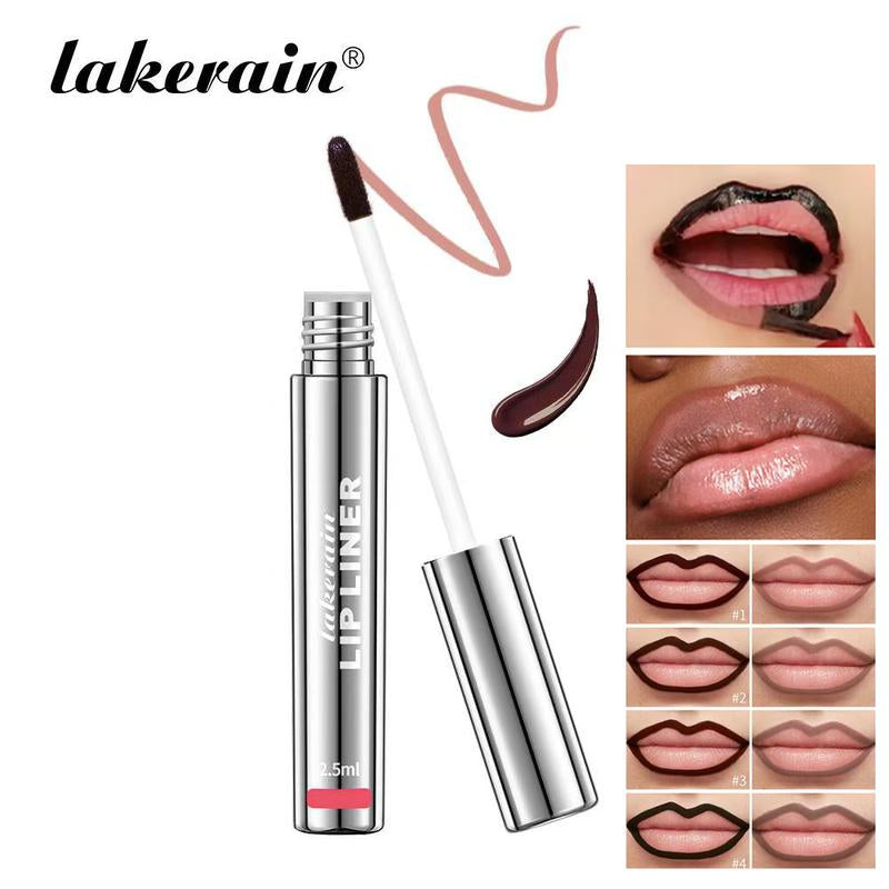 LAKERAIN 4Pcs Peel off Lip Liner Stain Liquid Lip Gloss Tint Set Long Lasting Waterproof Transfer Proof Brightening Velvet Matte Tattoo Makeup