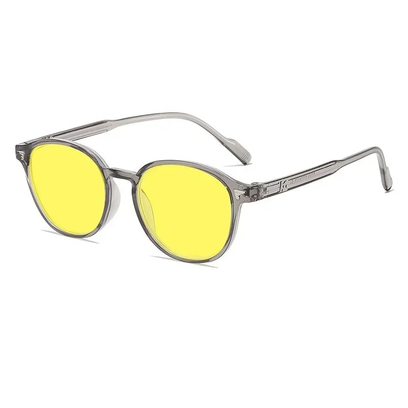 Round Frame Yellow Lens Night Vision Glasses for Men Women Ultralight Blue Light Blocking Eye Protection Eyewear for Driving