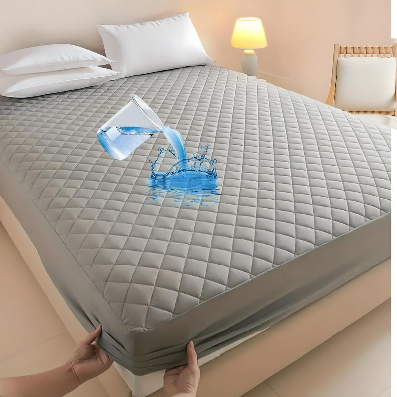 Raybee Waterproof Mattress Protector Queen Size, Washable & Durable Mattress Cover, Cooling Anti-Slip Bed Sheet for Twin Size ,6''-18'' Deep Pockets Fitted Sheet for Bedroom, Guest Room, Fall Decor, Bamboo Sheet Set