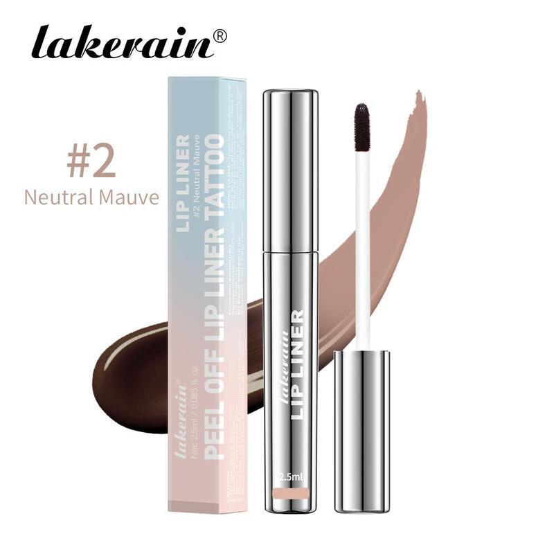 LAKERAIN 4Pcs Peel off Lip Liner Stain Liquid Lip Gloss Tint Set Long Lasting Waterproof Transfer Proof Brightening Velvet Matte Tattoo Makeup