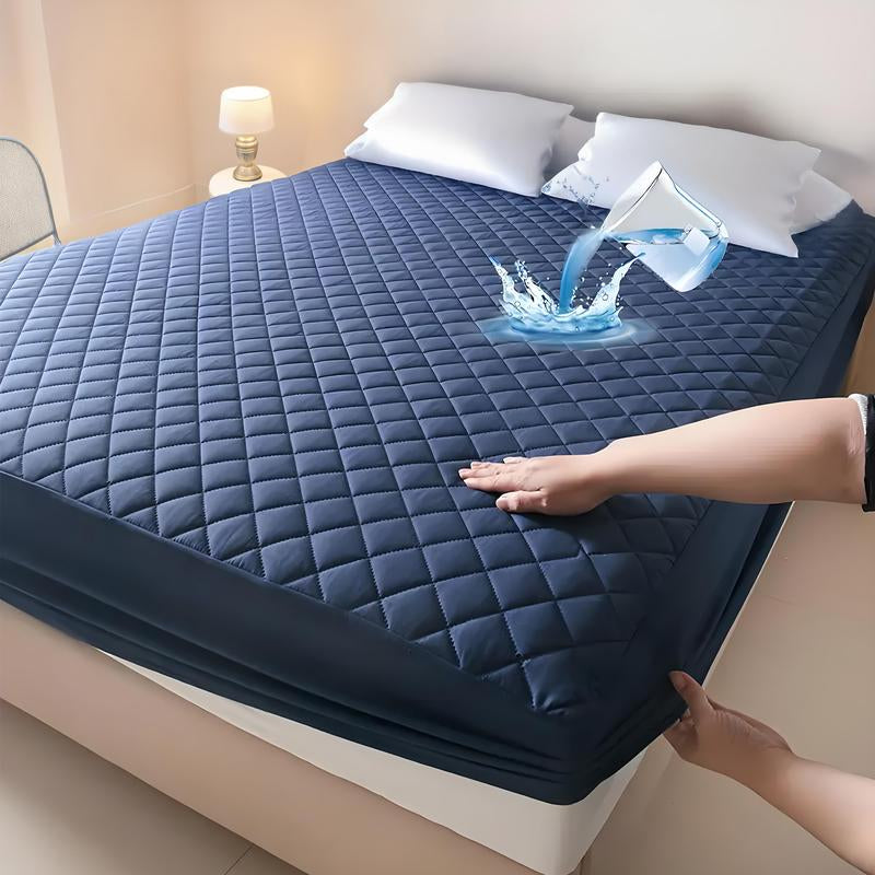 Raybee Waterproof Mattress Protector Queen Size, Washable & Durable Mattress Cover, Cooling Anti-Slip Bed Sheet for Twin Size ,6''-18'' Deep Pockets Fitted Sheet for Bedroom, Guest Room, Fall Decor, Bamboo Sheet Set