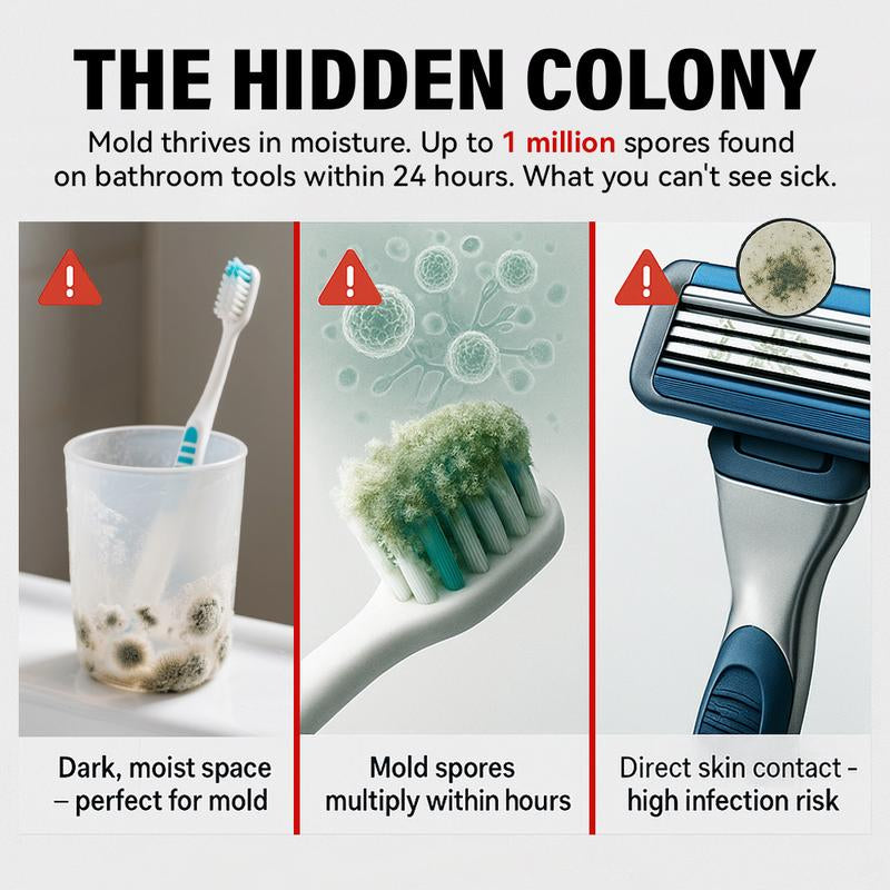 Takoo Smart Toothbrush Sterilizer with UV Disinfection & Hot Air Drying Multi-Toothbrush Rack for Home Use